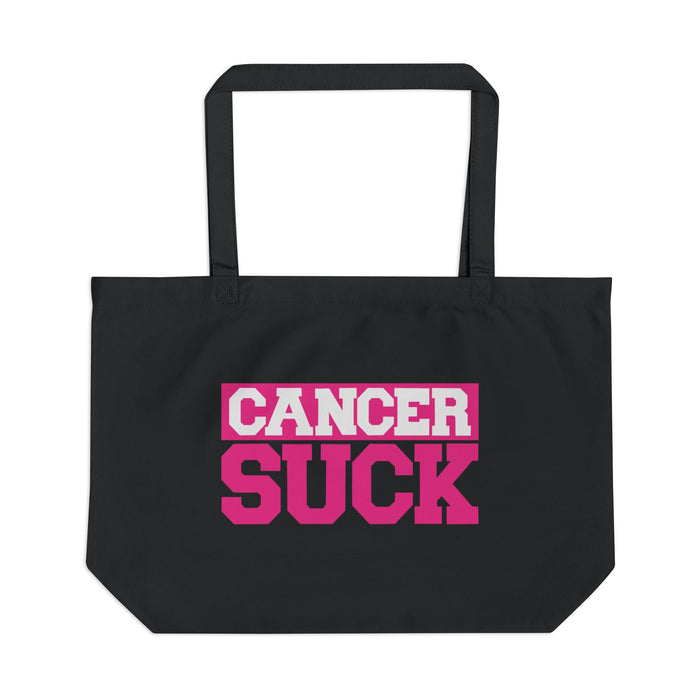 Cancer Suck Eco Tote — Large Reusable Canvas Bag for Cancer Awareness & Support
