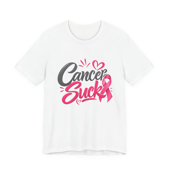 Breast Cancer Awareness Tee — "Cancer Sucks" Pink Ribbon Shirt