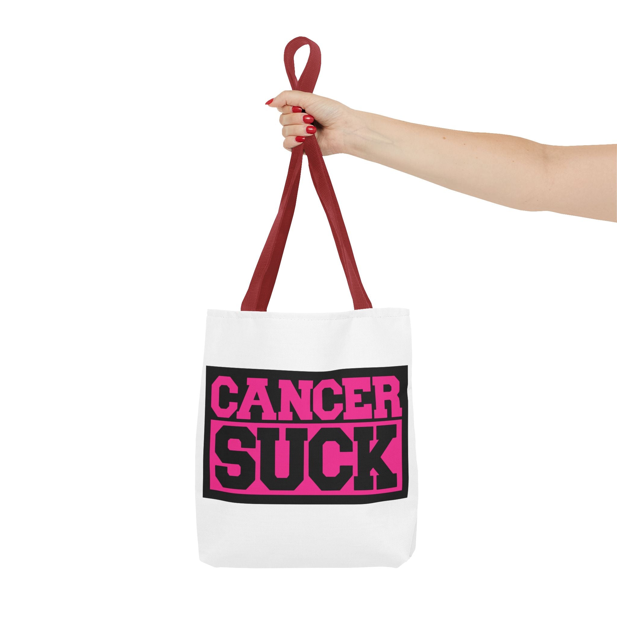 Canvas Tote Bag — "Cancer Suck" Bold Pink Awareness Tote