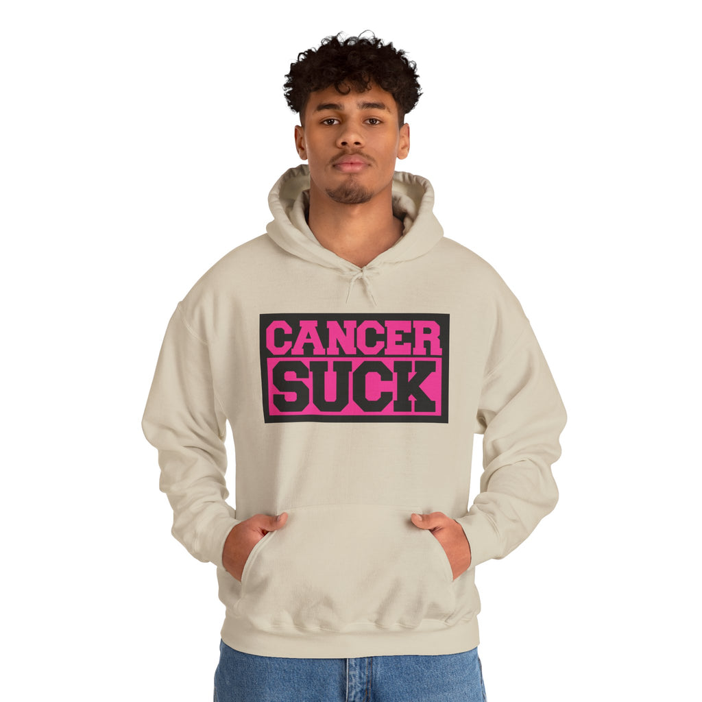 Cancer Suck Hoodie — Pink Awareness Statement Pullover