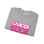 Crewneck Sweatshirt - "Cancer Suck" Bold Pink Awareness Pullover