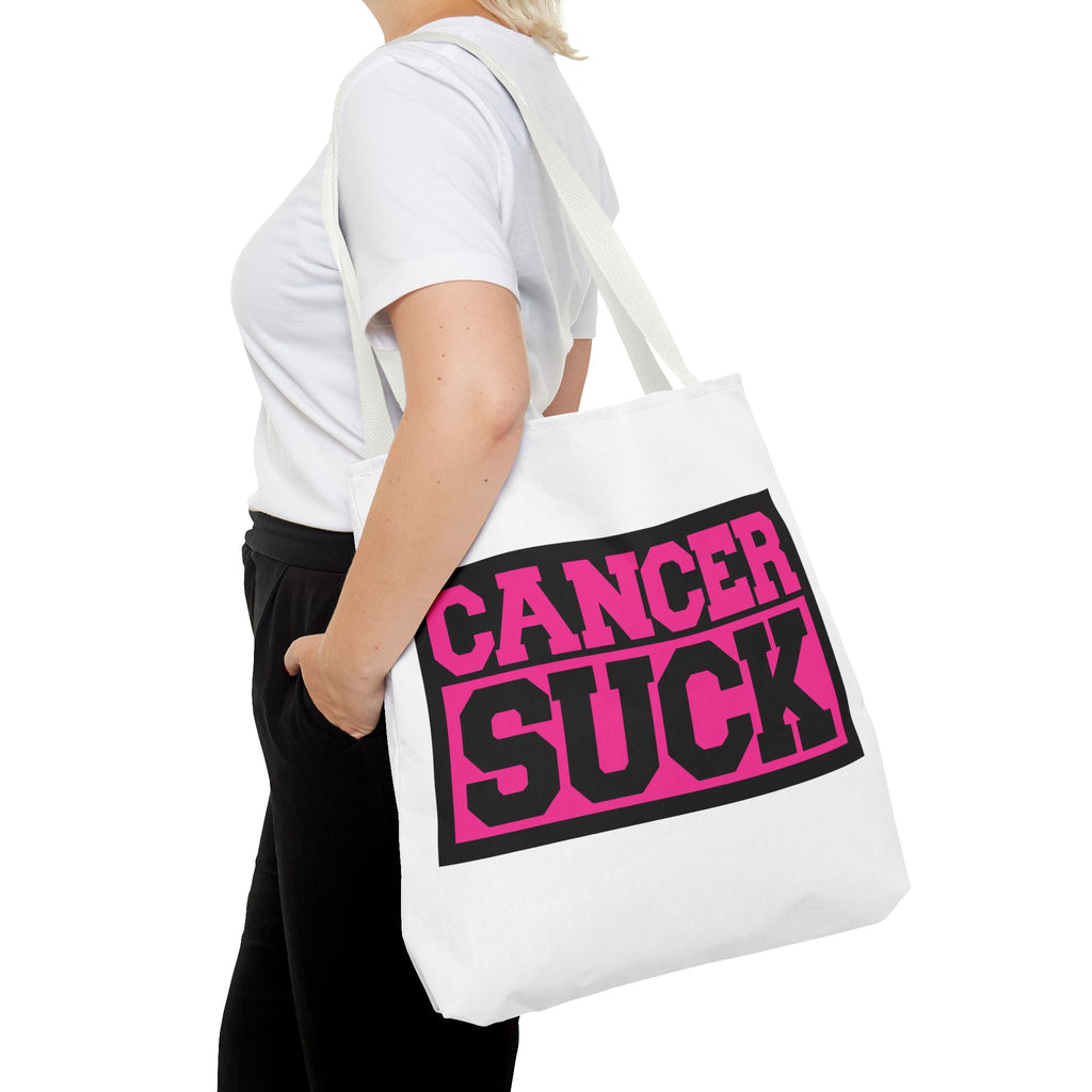 Canvas Tote Bag — "Cancer Suck" Bold Pink Awareness Tote