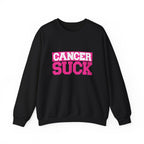 Crewneck Sweatshirt - "Cancer Suck" Bold Pink Awareness Pullover