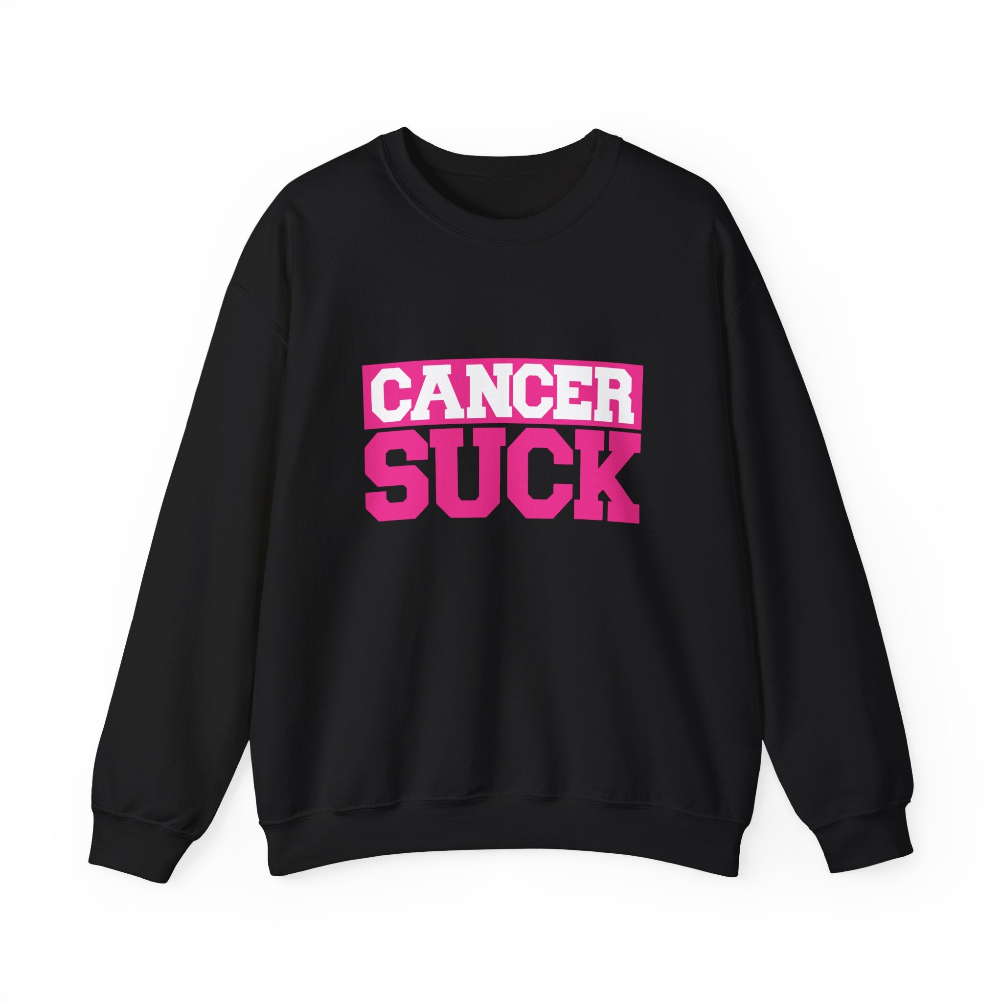 Crewneck Sweatshirt - "Cancer Suck" Bold Pink Awareness Pullover