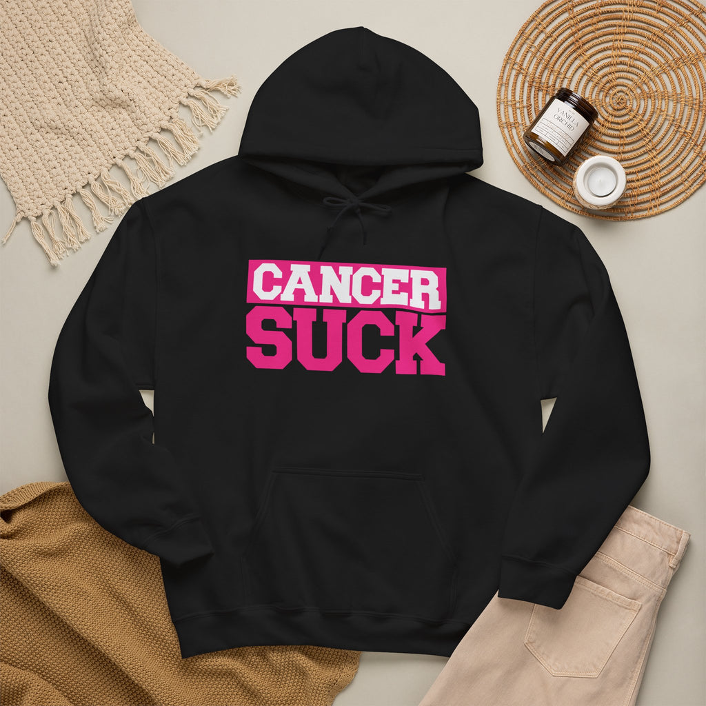 Cancer Suck Hoodie — Bold Pink Cancer Awareness Pullover