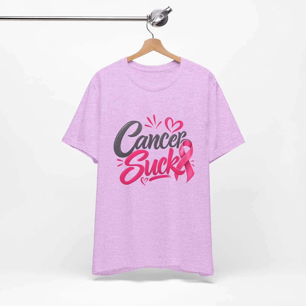 Breast Cancer Awareness Tee — "Cancer Sucks" Pink Ribbon Shirt