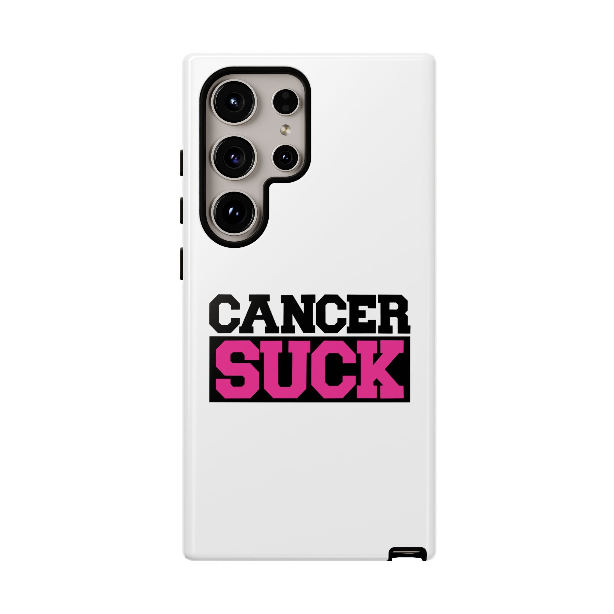 Phone Case — "Cancer Suck" Pink Awareness Tough Case