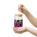 Sipper Glass – 'Cancer Sucks' 16oz Awareness Tumbler with Straw