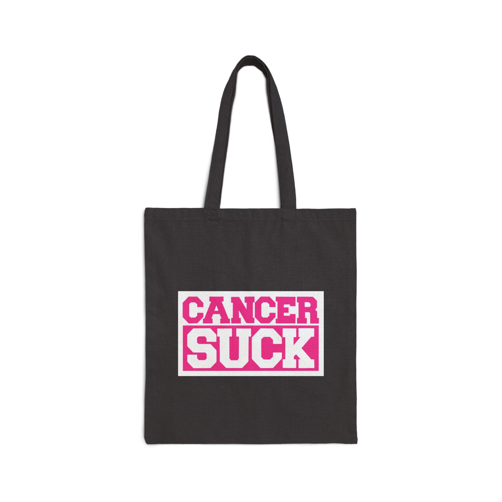 Cancer Suck Tote Bag – Pink Awareness Cotton Canvas Grocery & Everyday Shopper