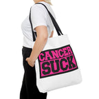 Canvas Tote Bag — "Cancer Suck" Bold Pink Awareness Tote