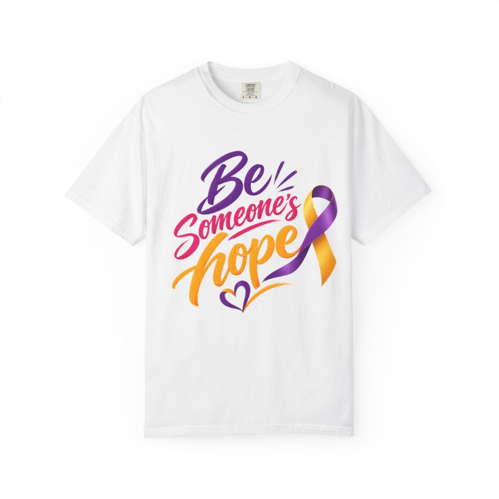 Be Someone's Hope T-Shirt — Purple & Gold Awareness Ribbon Tee