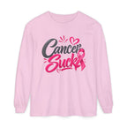 Cancer Sucks Long Sleeve Shirt — Breast Cancer Awareness Ribbon Tee