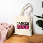 Cancer Suck Canvas Tote Bag – Breast Cancer Awareness Shopper