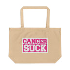 Cancer Suck Eco Tote - Pink Awareness Reusable Shopper