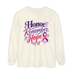 Honor Remember Hope Long Sleeve T-Shirt — Cancer Awareness Ribbon Tee