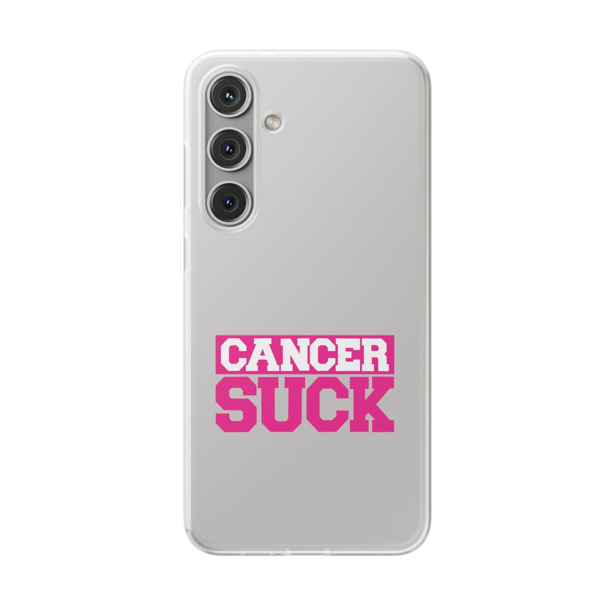 Phone Case — "Cancer Suck" Pink Awareness Flexi Case