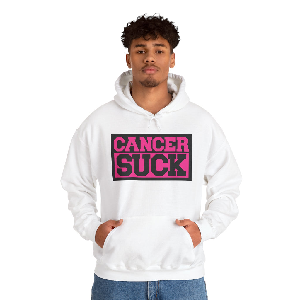 Cancer Suck Hoodie — Pink Awareness Statement Pullover