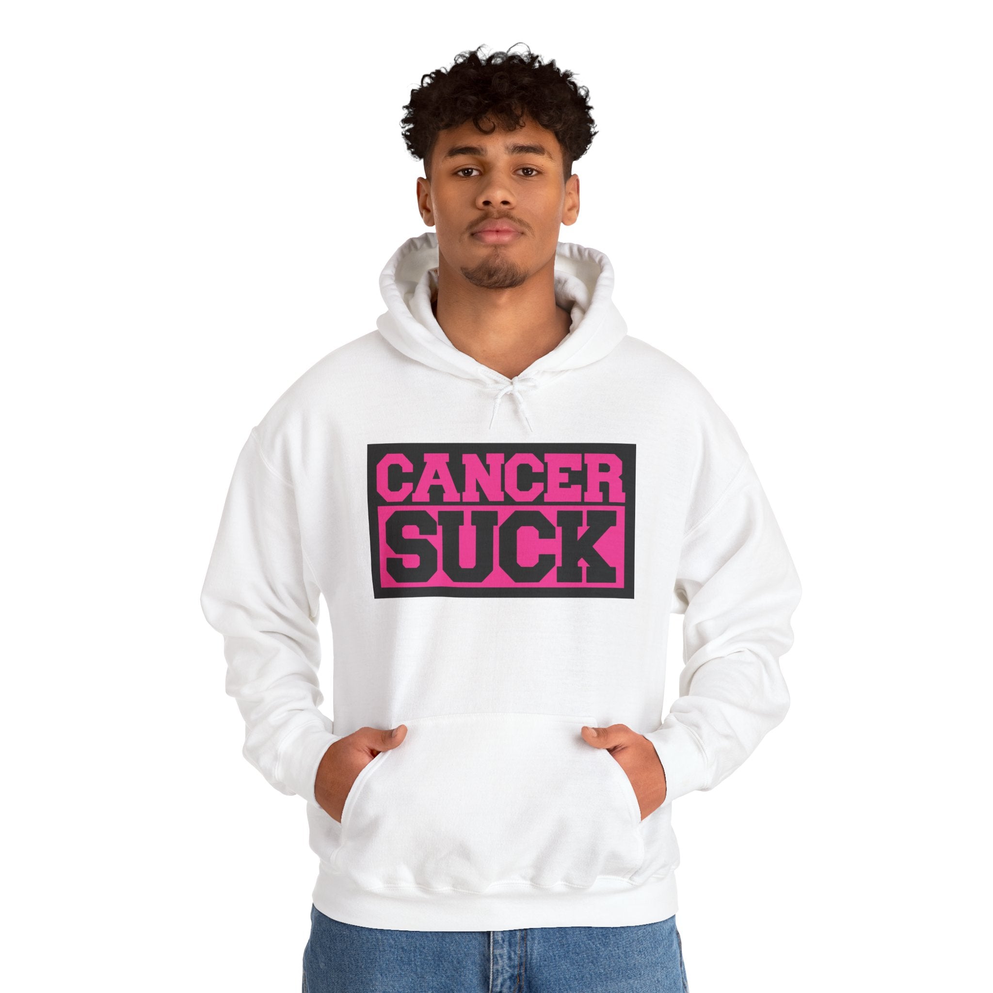 Cancer Suck Hoodie — Pink Awareness Statement Pullover