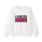 Crewneck Sweatshirt — "Cancer Suck" Bold Pink Awareness Pullover