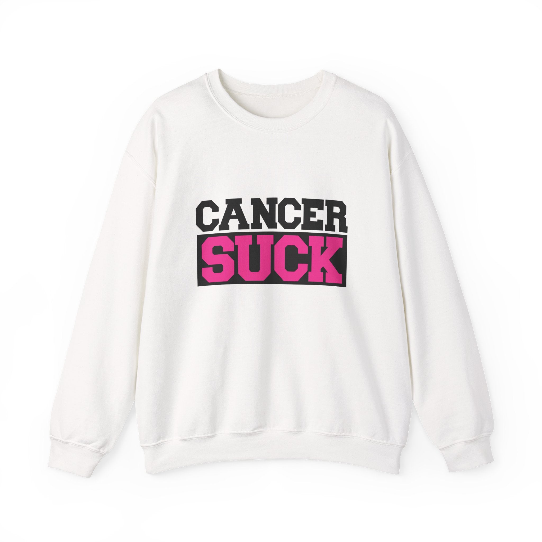 Crewneck Sweatshirt — "Cancer Suck" Bold Pink Awareness Pullover