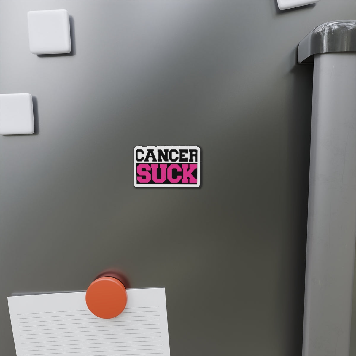 Cancer Suck Die-Cut Magnet — Bold Pink Awareness Sticker for Survivors & Supporters