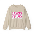 Cancer Suck Crewneck Sweatshirt — Pink Awareness Pullover for Survivors & Supporters