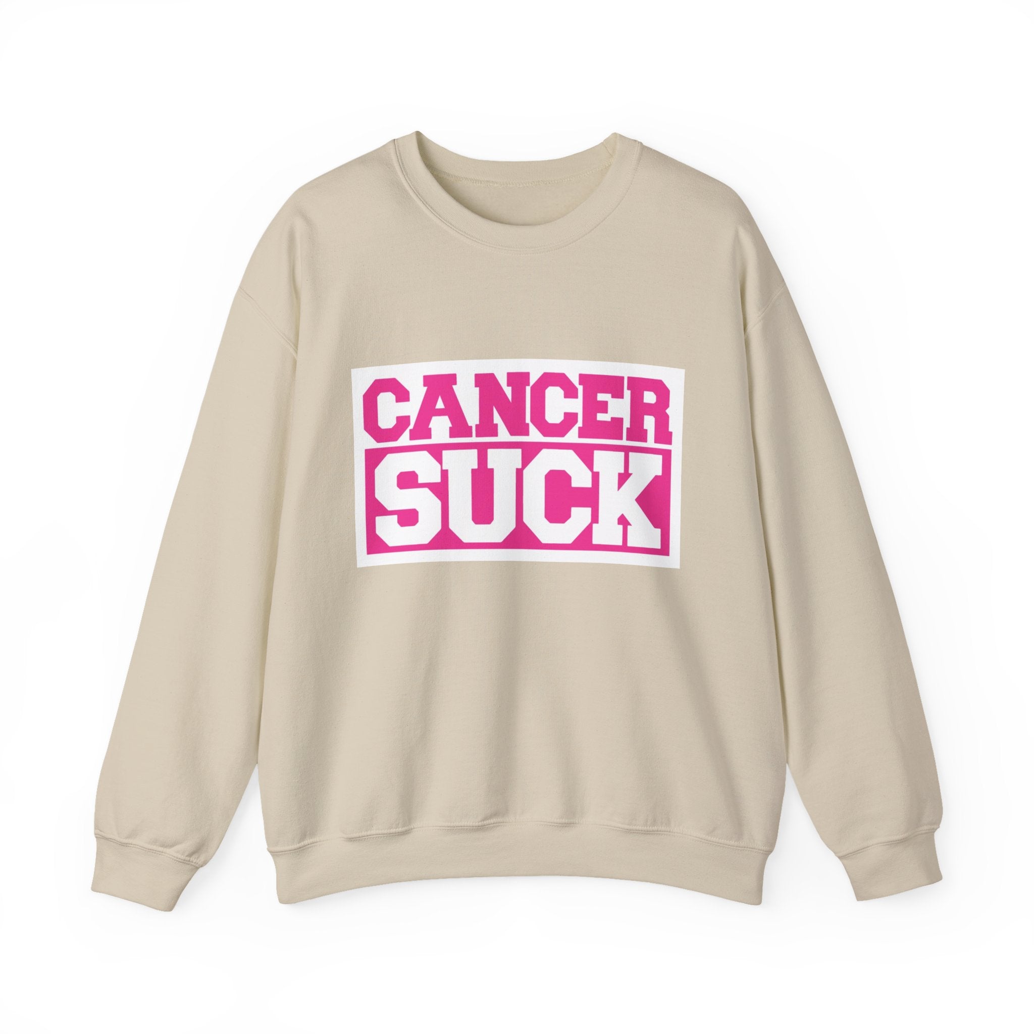 Cancer Suck Crewneck Sweatshirt — Pink Awareness Pullover for Survivors & Supporters