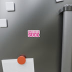 Die-Cut Magnet — Pink “CANCER SUCK” Awareness Magnet (Support, Survivor Gift)