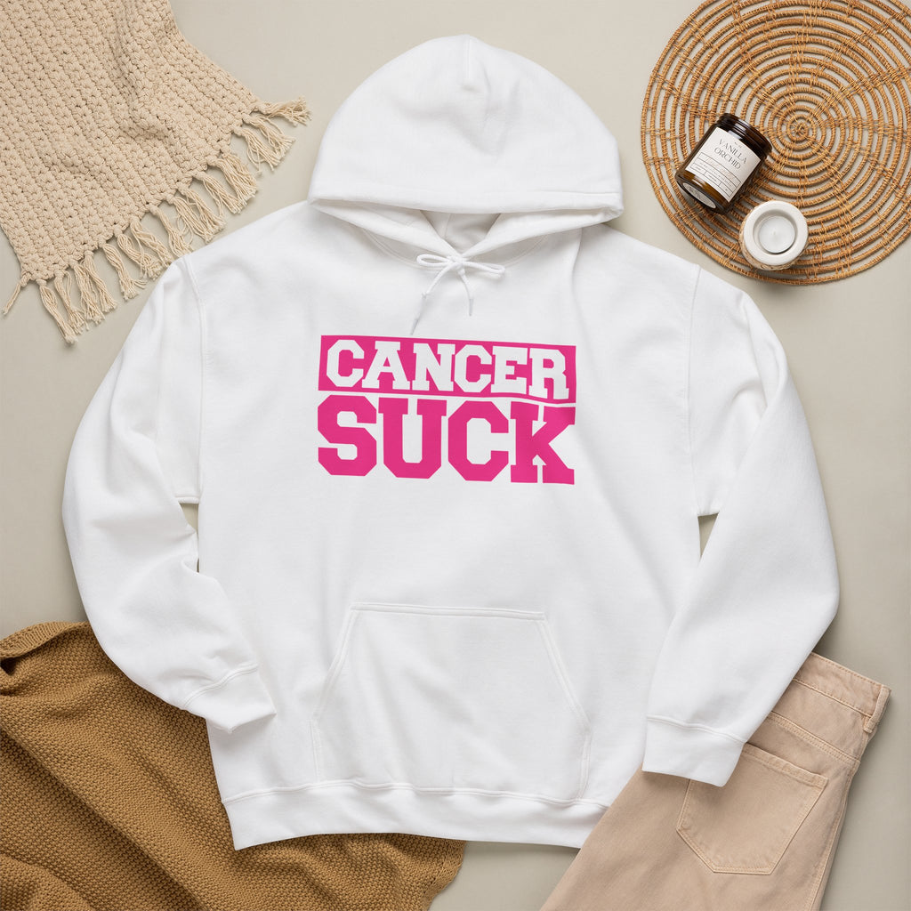 Cancer Suck Hoodie — Bold Pink Cancer Awareness Pullover