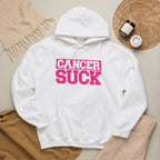 Cancer Suck Hoodie — Bold Pink Cancer Awareness Pullover