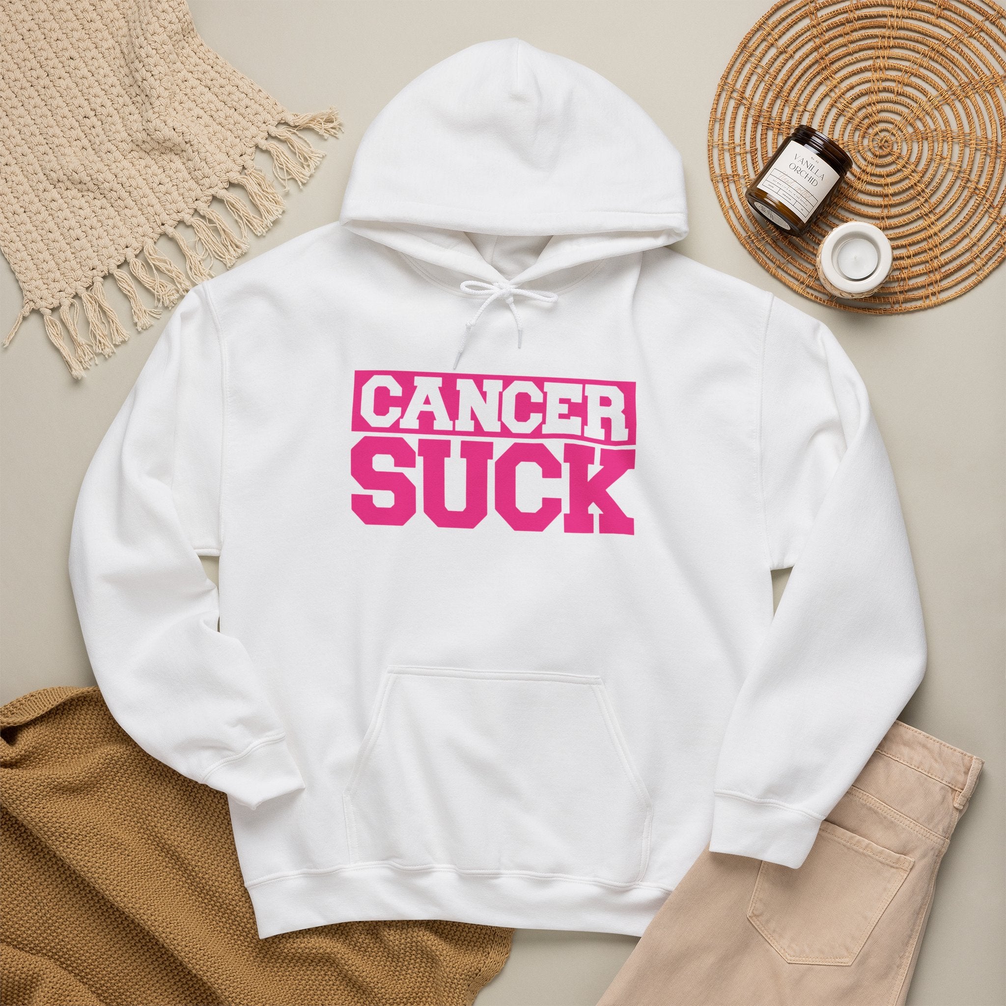 Cancer Suck Hoodie — Bold Pink Cancer Awareness Pullover