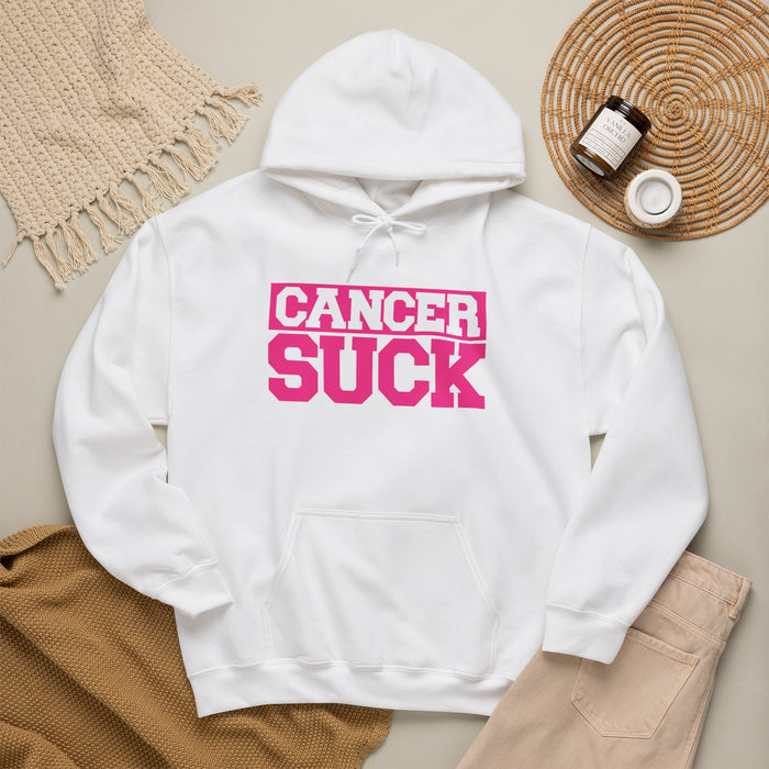 Cancer Suck Hoodie — Bold Pink Cancer Awareness Pullover