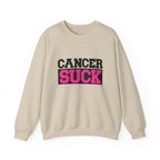 Crewneck Sweatshirt — "Cancer Suck" Bold Pink Awareness Pullover