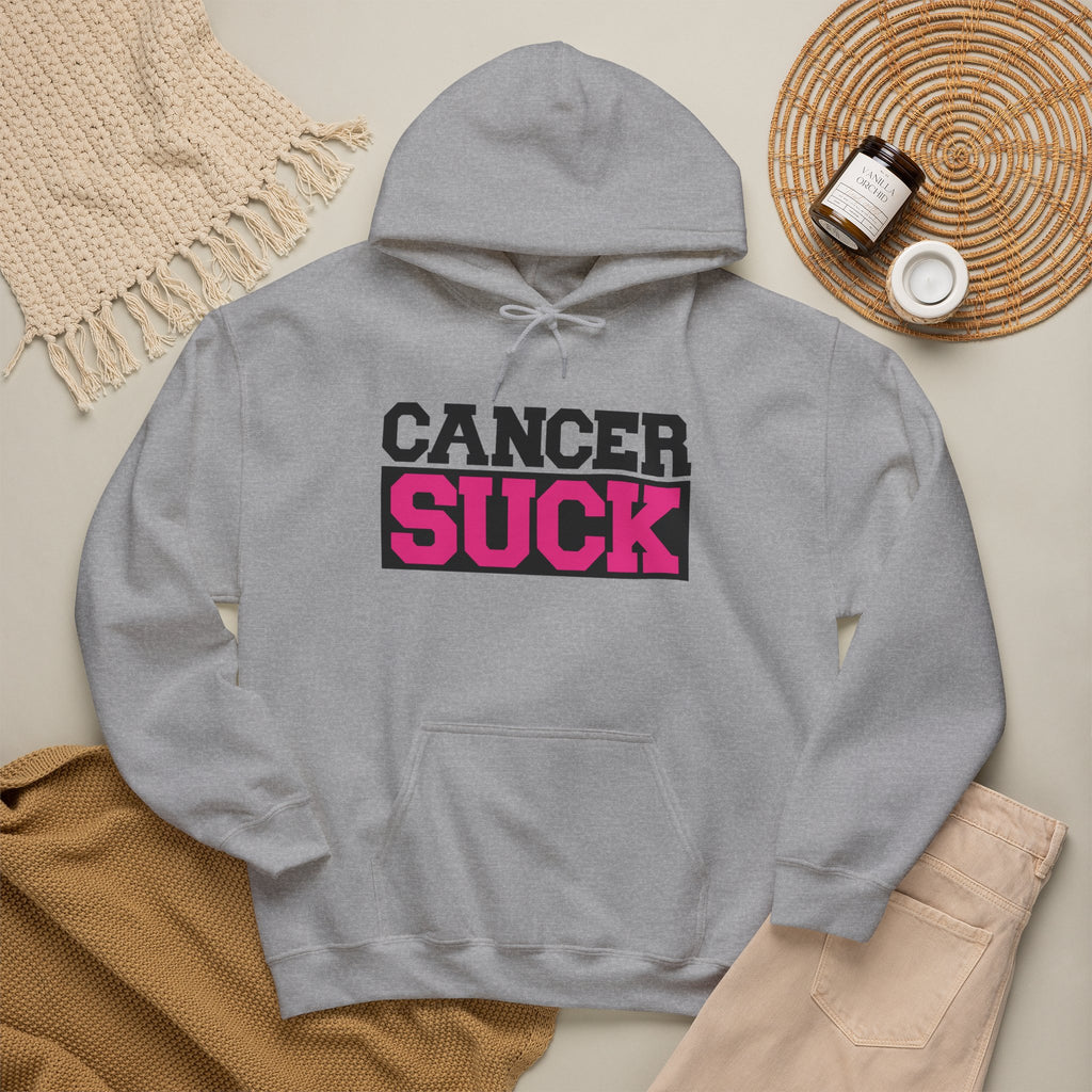 Cancer Suck Hoodie — Pink Awareness Support Pullover