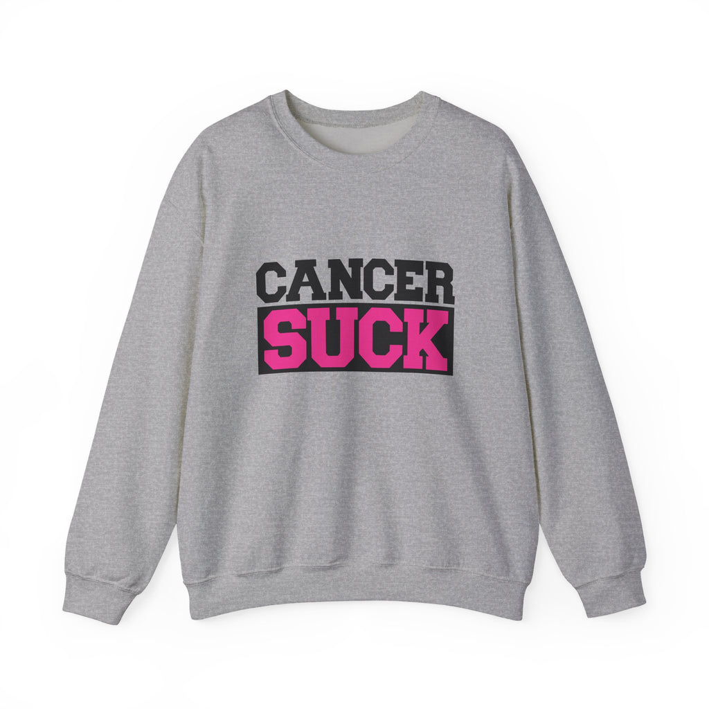 Crewneck Sweatshirt — "Cancer Suck" Bold Pink Awareness Pullover