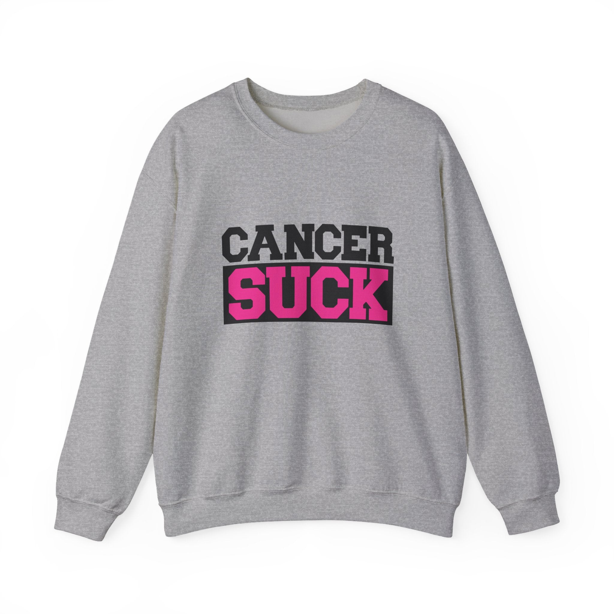 Crewneck Sweatshirt — "Cancer Suck" Bold Pink Awareness Pullover