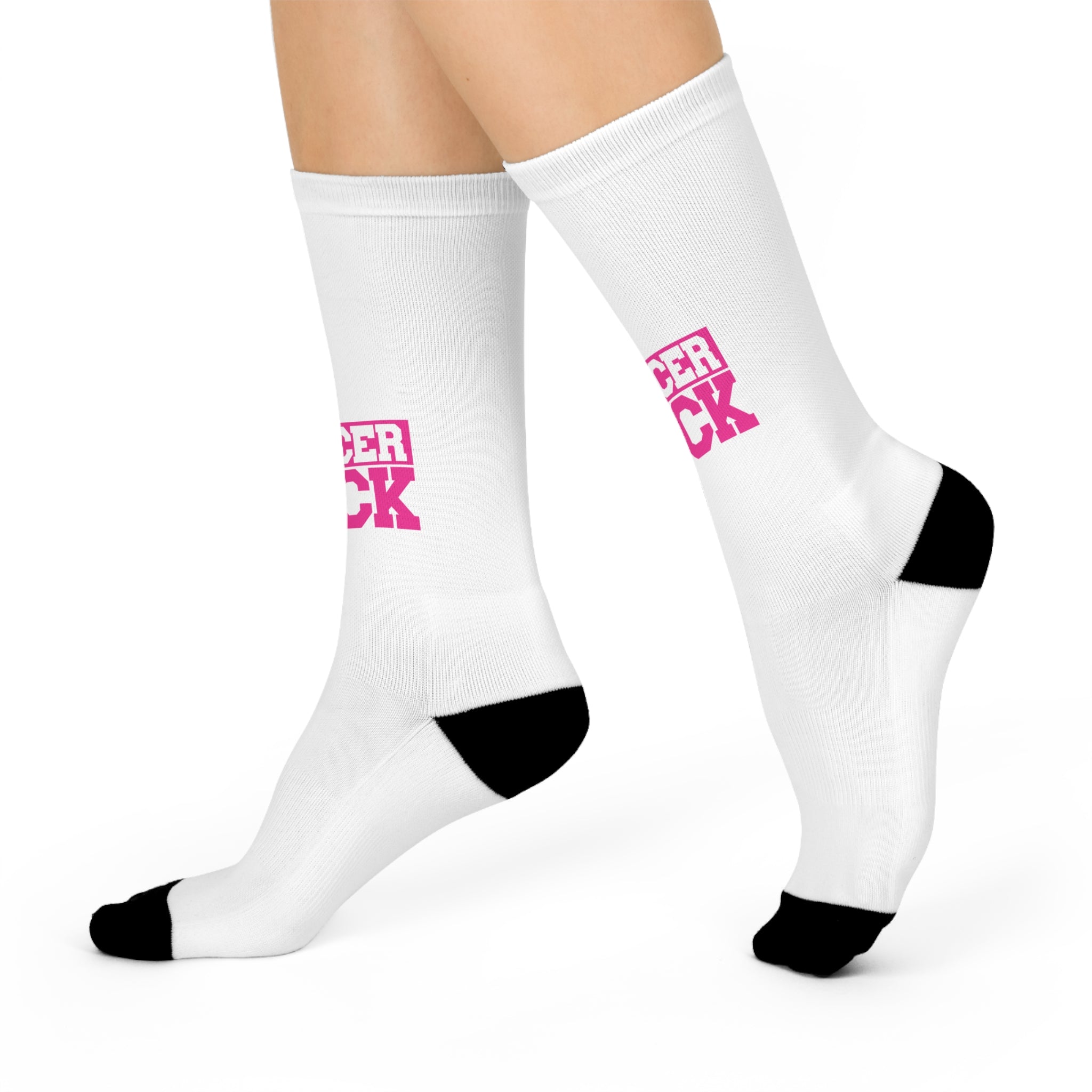 Cancer Suck Crew Socks — Pink Awareness Cushioned Socks