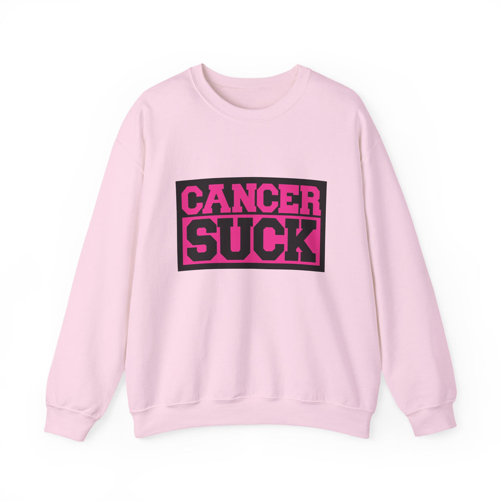 Crewneck Sweatshirt — "Cancer Suck" Bold Pink Awareness Pullover