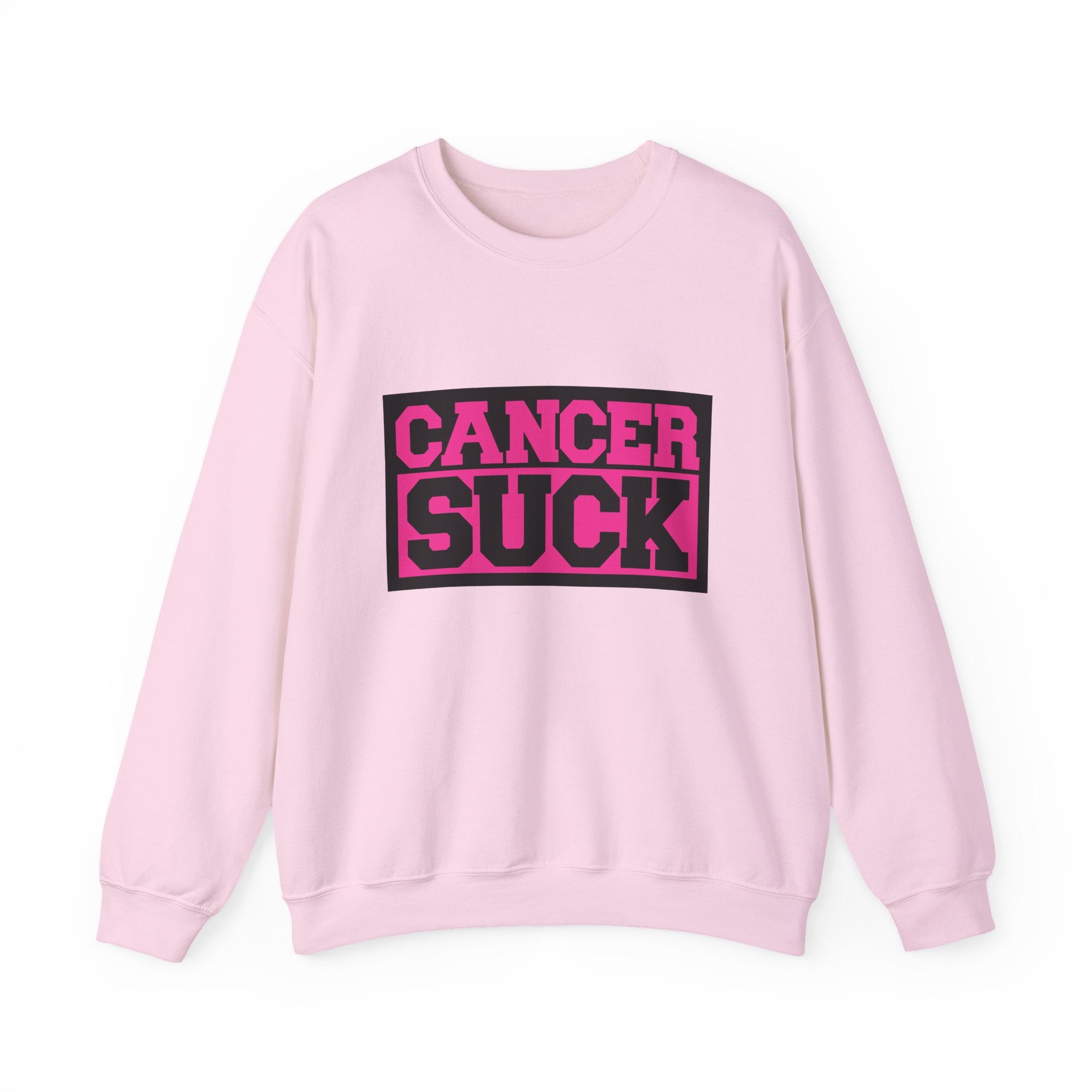 Crewneck Sweatshirt — "Cancer Suck" Bold Pink Awareness Pullover