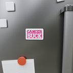 Cancer Suck Die-Cut Magnet — Pink Awareness Refrigerator Magnet