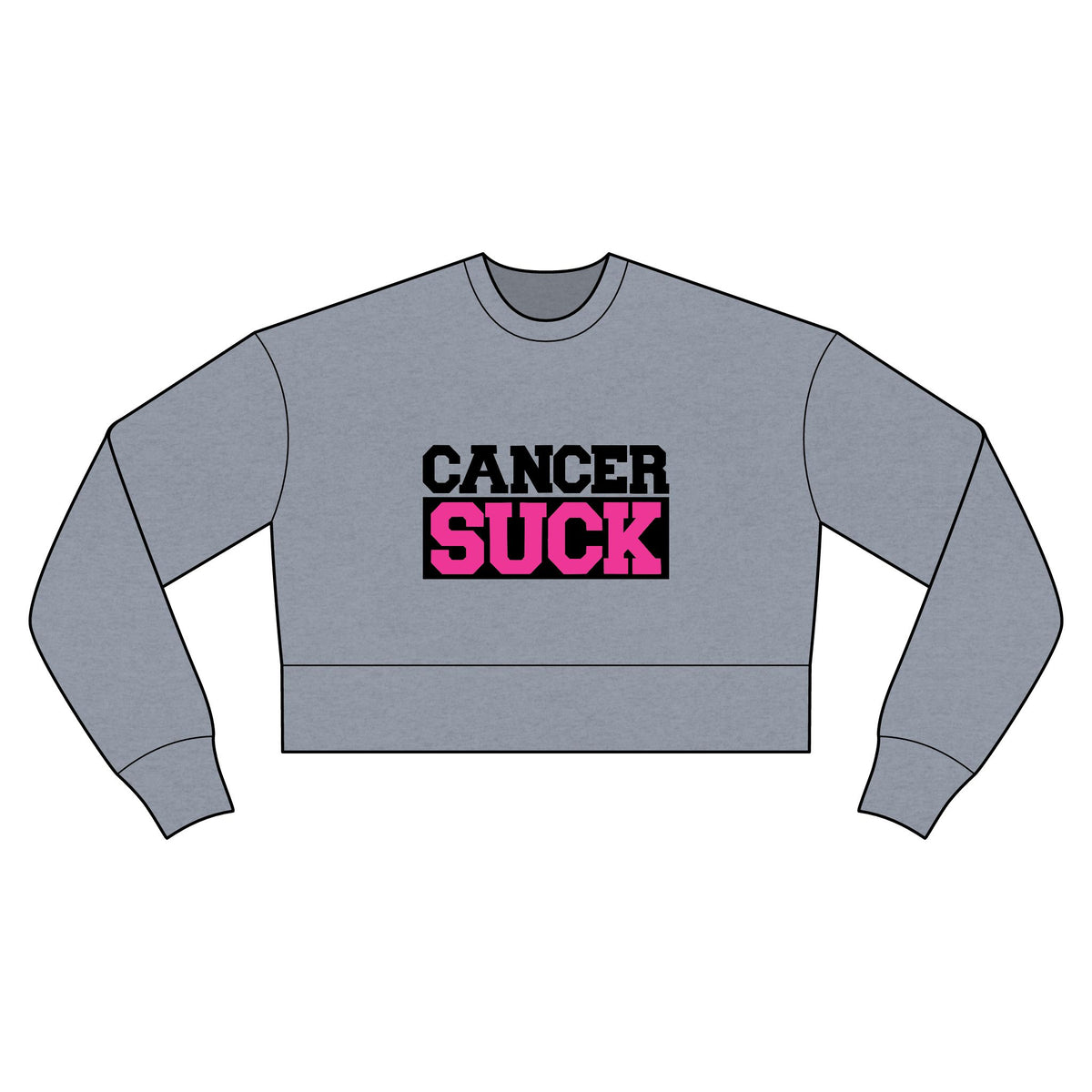 Cancer Suck Women's Sweatshirt – Pink Awareness Cropped Crewneck