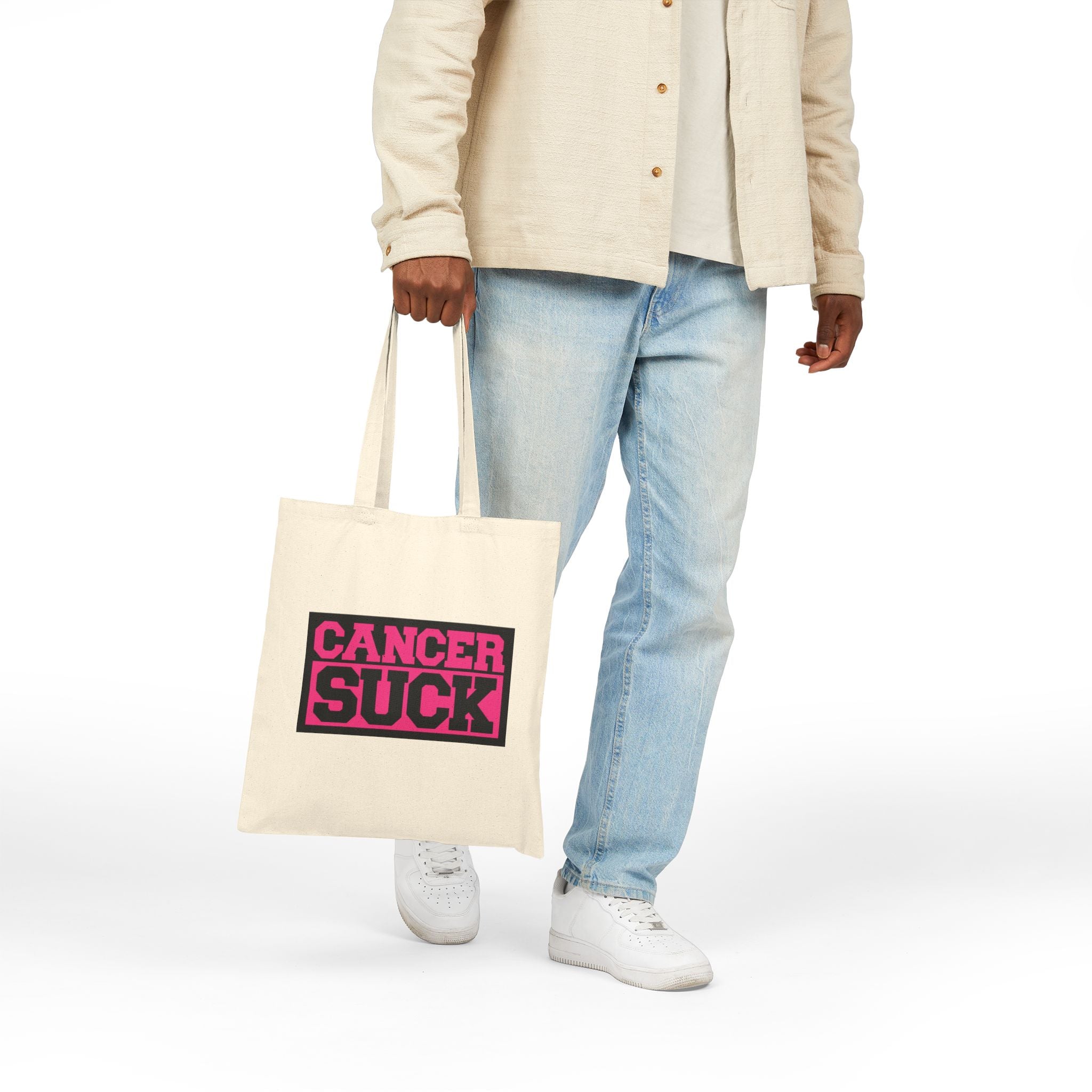 Cancer Suck Canvas Tote — Pink Advocacy Reusable Bag