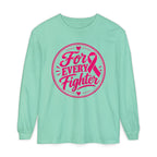 Breast Cancer Awareness Long Sleeve Tee - "For Every Fighter" Pink Ribbon