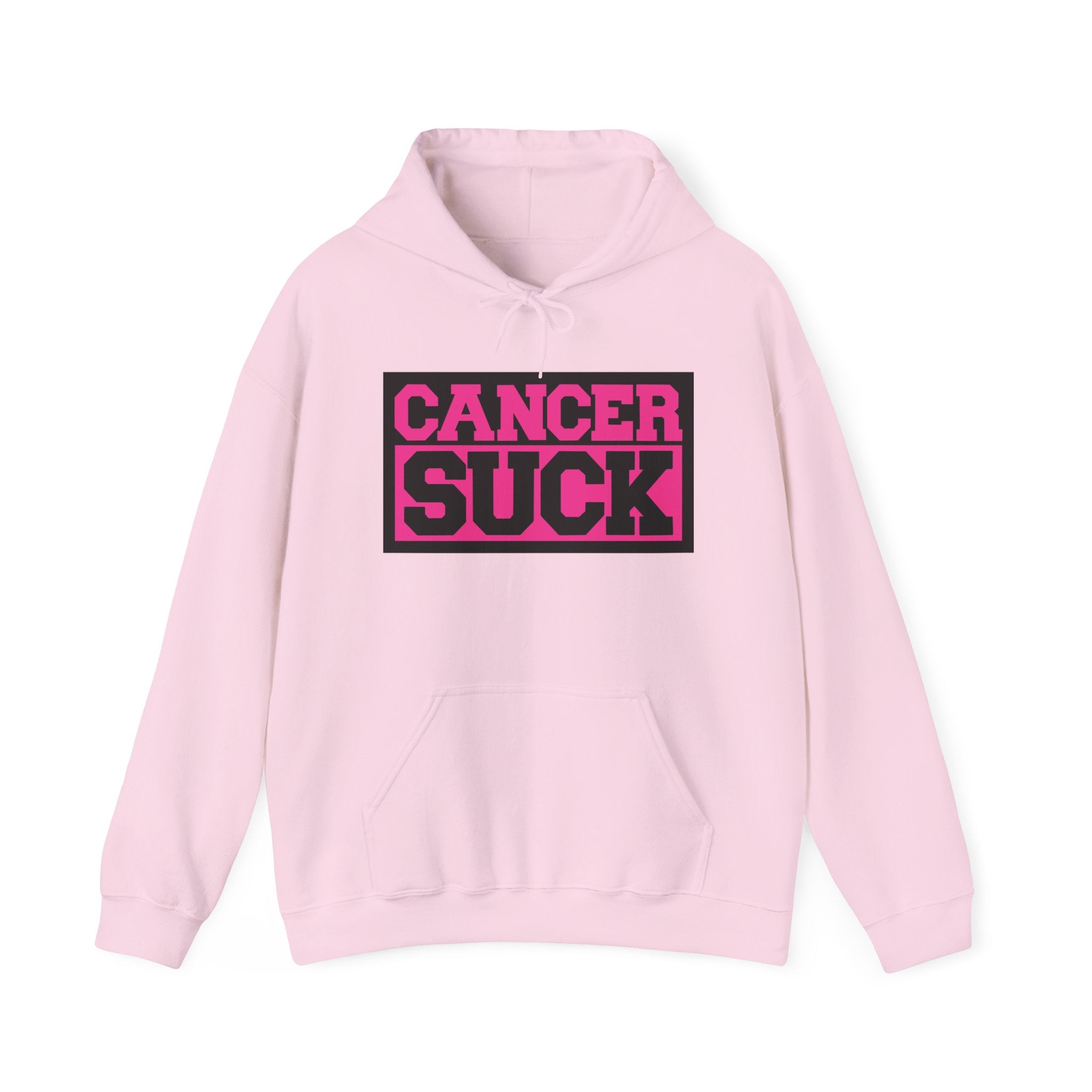 Cancer Suck Hoodie — Pink Awareness Statement Pullover
